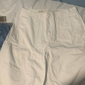white PS&C cargo shorts